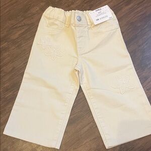 OshKosh B'gosh Cream Kids Bottoms with Floral Detail 12M